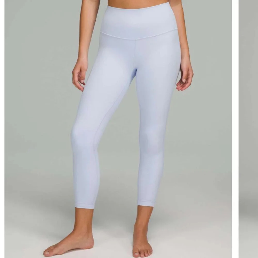 Lululemon Align Double Lined High Rise Legging Pant 21" Pastel Blue Size 4